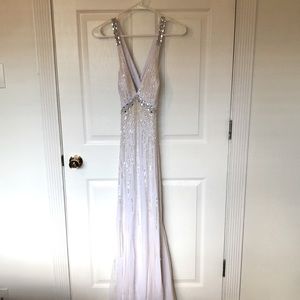 White rhinestone forms dress